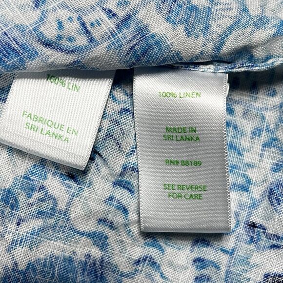 Lilly Pulitzer Pilar Linen Beach Shirt Dress Womens Small Amalfi Blue Seashore - Picture 12 of 15